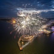 Fireworks - Clacton Pier saw families an pyrotechnics fans flock to the seaside attraction for the bank holiday