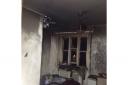 The burnt-out bedroom in Walton Road, Kirby-le-Soken. Pic: Essex County Fire and Rescue Service