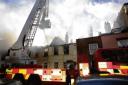 Firefighters tackle the blaze in West Street, Harwich