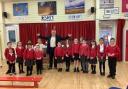 Ambitious - St Osyth C of E Primary School student council members with Clacton MP Giles Watling