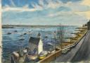 Artwork - David's painting shows the view from the Sailing Club at Manningtree of the River Stour
