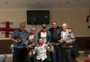 Prize time - Kevin Coyle was a multiple award-winner at last season’s club presentation evening. He is pictured here with sponsors (from left) Tony Raynor, Colin Hunt, Vic Davis, Dave Peters and John Rockall