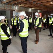 Investment - Health Secretary Sajid Javid visited the new diagnostics centre, which is under construction at Clacton Hospital. Picture: Pagepix