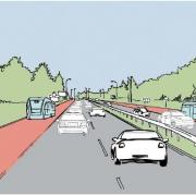 New road - a rapid transit system will accompany a new A133-A120 link road