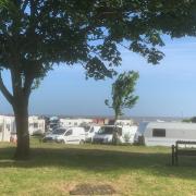 Pitched up - The travellers in Naze Park Road, Walton.