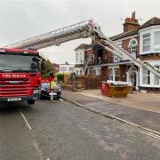 In Attendance - Firefighters at the scene in Church Road, Clacton. Picture: Essex Fire and Rescue Service
