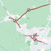 Crash - The are affected by the Thorpe High Street collision. Picture: Google