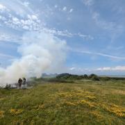 Fire - grass fire in Walton-on-the-Naze