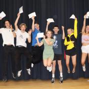 Success - Students in Clacton jumping for joy after getting their A level results