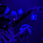 Futuristic - A happy attendee in the VR escape room