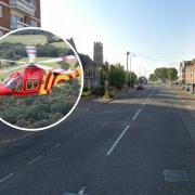 A teen cyclist was airlifted to hospital following the incident in Carnarvon Road, Clacton