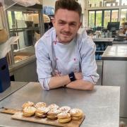 Delighted - Daniel Farley and his Quince Whirls (Image: Blue Garden Cafe)