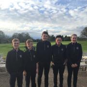 TOUGH START: Clacton’s Essex Golf Union Youth Shield team of, from left, junior captain Riley Faulkner, Wilf Elliott, Josh Bethell, Max Smith and Katy Yates.