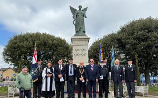 Remembered - Clacton Royal British Legion members and forces organisations with Tendring District Council Chairman Dan Casey and Vice Chairman Bill Davidson at Clacton War Memorial