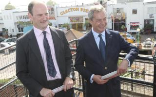 Douglas Carswell in Clacton with Nigel Farage before October's by-election