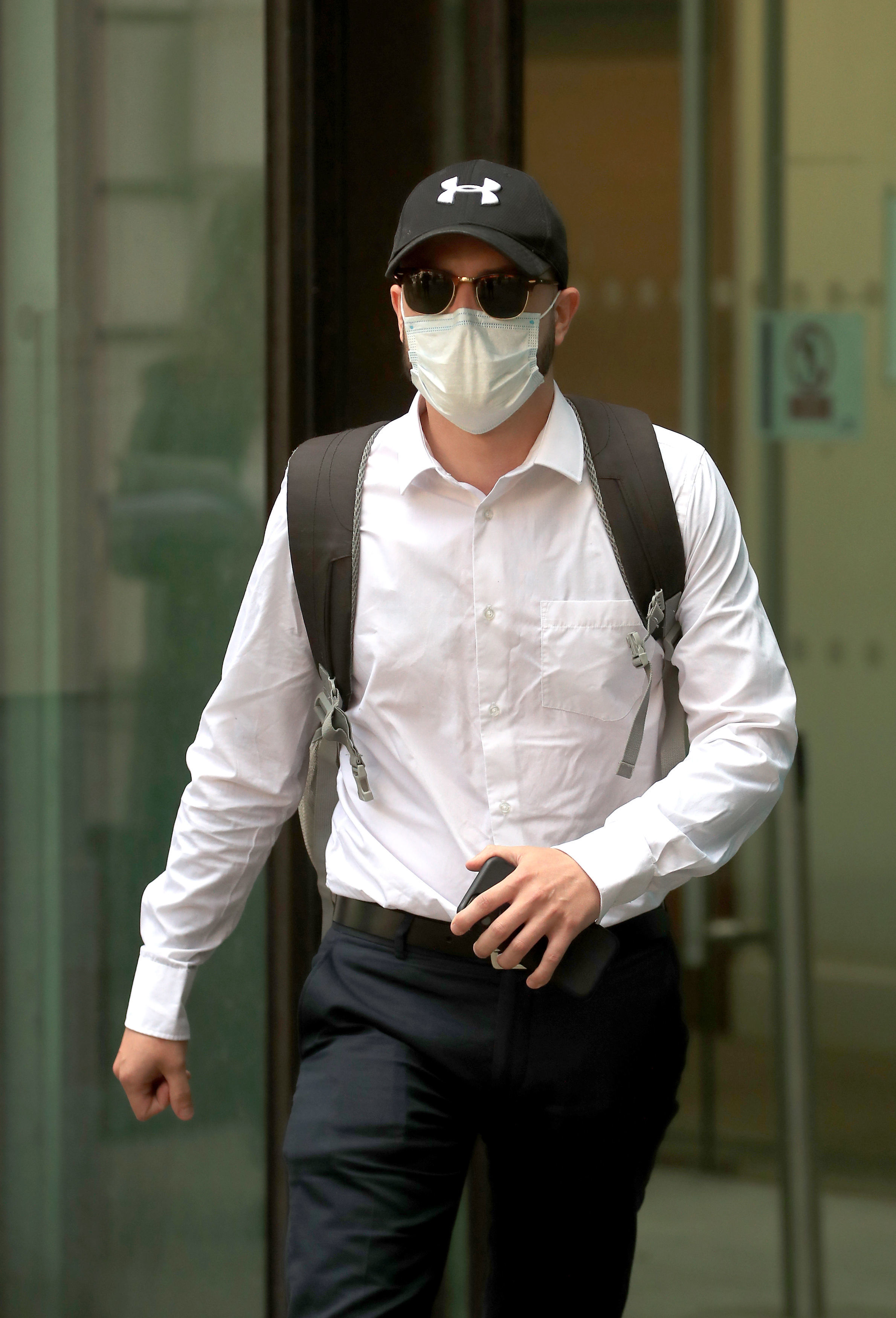 Pc Jamie Lewis arrives at Westminster Magistrates Court, London, where he is appearing charged with misconduct in a public office. It is alleged that Pc Deniz Jaffer and Pc Jamie Lewis shared pictures of a double murder scene of sisters Nicole Smallman