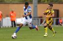 Burst - substitute Kwesi Appiah in action for Colchester United against Rochdale Picture: STEVE BRADING