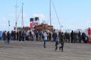 Excited - Onlookers at Clacton Pier awaiting the Waverley's return. Picture: Clacton Pier
