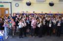 School visit - Alastair Campbell with students at Clacton Coastal Academy