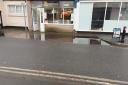 Puddle- Due to the pavement extension, the front of Cobblers of Clacton becomes a huge puddle