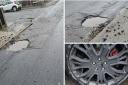Damage - The pothole that caused damage to the car