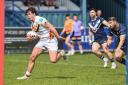 Zac Fulton blasts through the helpless Swinton defence to score and get Bulls going last Sunday.