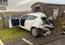 The car after being hit by a train at Frating level crossing. Picture: Essex Fire and Rescue Service