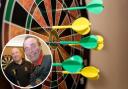Bobby George (right) is set to teach celebrities Alhan and Big Zuu darts in Clacton