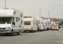 Caravan ban: Travellers next to the airshow site in Marine Parade West in 2012