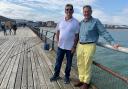 Michael Portillo tries his hand at fishing in Walton for television show