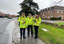 Road safety - Peter Harris with members of the Weeley Community Speed Watch group carrying out checks in the village. Picture: Emma Filby/TDC