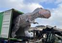 Arrival - a Tyrannosaurus-Rex  arrives at Clacton Pier