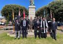 Service - veterans and standard bearers with Gary Scott and Dan Casey. Picture: Joe Simmons/TDC