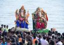 Celebrations - During the Hindu celebrations, the idol is carried in a public procession and immersed in a nearby river, lake or sea