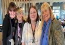 Visit - Linda Robson, left, visited the Smugglers Cove in Clacton and took pictures with the staff, Brooke Watts, Lisa Davies and Karen Wallace