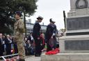 Wreaths being laid at the war memorial in Clacton