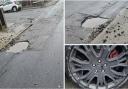 Damage - The pothole that caused damage to the car