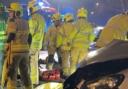 Emergency services attend to a serious crash on Bolton Road in Bradford last night.