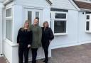Team - clinical co-ordinator Amanda Blackmore, founder and managing director Amanda Owen and registered manager Georgina Decata in front of the new home