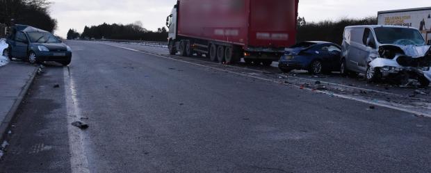 Clacton and Frinton Gazette: Scene of the crash on the southbound A12 in Langham. Photo: Essex Police