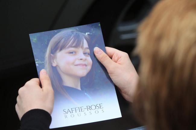The funeral service of Saffie-Rose Roussos