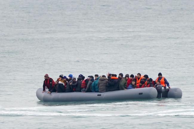 A group of people thought to be migrants adrift in a dinghy in the Channel
