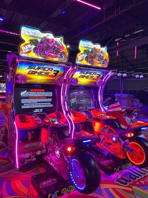 Clacton and Frinton Gazette: Let's ride - The motorcycle games available in the arcade. Credit: Lorne Spicer