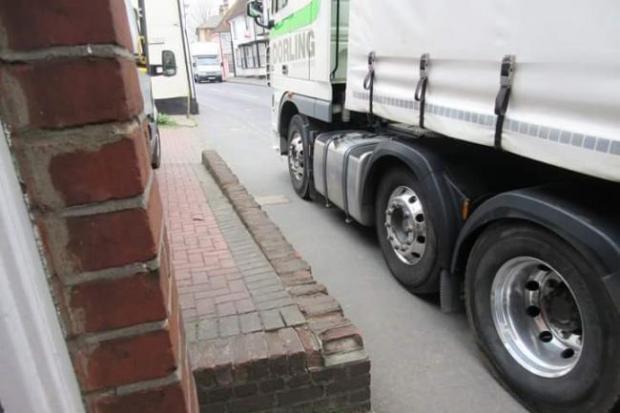 Narrow - Head Street residents are sometimes greeted by HGVs on their doorstep