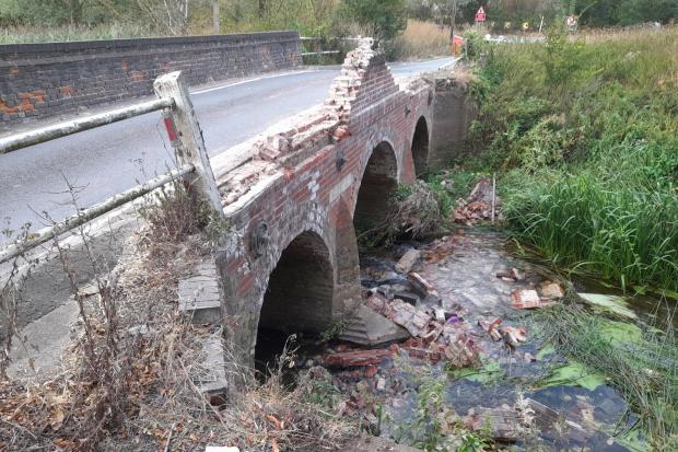 Appleford Bridge has been left severely damaged after a road accident (pic: Essex Highways)