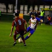Jordan Lartey was the hat-trick hero for Clacton against Gorleston Picture: Rob Smith (RJS Photography)
