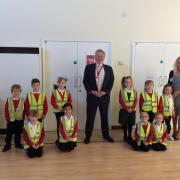 FUTURE POLITICIANS: MP Giles Watling with Oakwood Infant and Nursery School headteacher Kathy Maguire-Egan and Year 1 and Year 2 school ambassadors