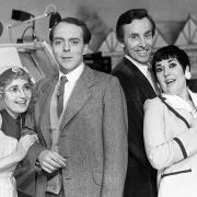 TV star - Ruth Madoc (far left) pictured with Hi-di-Hi co-stars Su Pollard, Simon Cadell and Michael Knowles