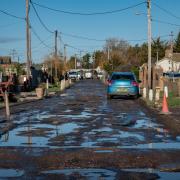 **Sent under embargo – no use before 14.00 GMT January 27 2023** Seawick Road in Seawick St Osyth Essex could be the worst road in the country for potholes with the road littered from one end to the other with potholes varying in size from just a