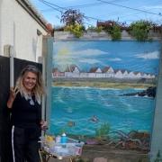 Colourful - Ieda with her first mural project in Jaywick